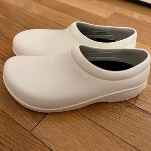 CROCS On The Clock Work Slip On, White, Size 10M/12W